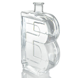 Gran Oferta personalizada, botellas de vidrio en forma de letra <span class=keywords><strong>B</strong></span>, botellas de vidrio de 750ml para licor, ron, whisky, Ginebra, botellas de vodka - Product Image 2