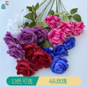 4 mawar pernikahan pemandangan bunga dekorasi dinding bunga buatan Jalan baris bunga indah pengaturan bunga