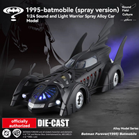 Modèle de voiture miniature QY 1:24 sous licence, modèle de voiture en alliage Batman 1995, simulation avec effets sonores et lumineux, modèle de voiture en métal de collection