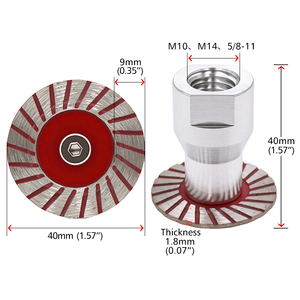 Disco <span class=keywords><strong>de</strong></span> sierra <span class=keywords><strong>de</strong></span> diamante sinterizado Turbo Rim <span class=keywords><strong>de</strong></span> 40 mm (1.57 pulgadas) para grabado, pulido y corte <span class=keywords><strong>de</strong></span> granito, arenisca, hormigón y piedra - Product Image 5