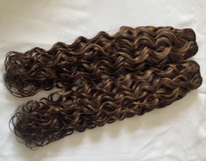 ผมต่อแบบลอนลึกสีไฮไลท์พร้อมเชือกผูกผม รุ่น P4/27 ผมมนุษย์แท้แบบลอนลึก ตัวอย่าง - Product Image 5