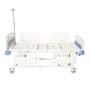 Cama de <span class=keywords><strong>hospital</strong></span> con 4 manivelas y 5 funciones, cama manual con rieles laterales de ABS, nuevo listado de la marca de la semana, 2 - Product Image 1