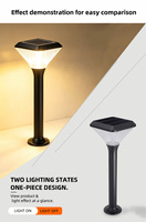 Lampe solaire sans fil pour pelouse, boîtier en aluminium moulé sous pression, lampe extérieure facile à installer pour jardin, cour, allée