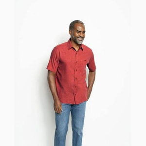 Chemise à manches courtes pour homme en spandex/polyester et coton extensible avec col montant, logo personnalisé, tissu respirant - Fournisseur ODM - Product Image 3