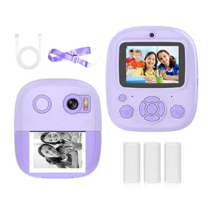 P5 Kids Camera caméra à impression instantanée sans encre pour tout-petit 1080P Selfie caméra vidéo numérique cadeau d'anniversaire de noël pour fille garçon