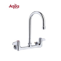 Robinet de cuisine double poignée, mitigeur mural moderne pour cuisine commerciale, eau chaude et froide