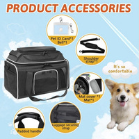 Sac de transport pour animaux de compagnie extensible, approuvé par les compagnies aériennes, souple, pour chats et chiens, avec fermetures éclair de sécurité verrouillables et maille anti-griffures