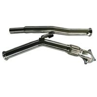 Kit de Downpipe de 3 pouces en acier inoxydable T-304 poli avec soufflet flexible et support de buse O2 pour VW Golf Jetta GTI Audi A3 1.8T 2.0T (2003-2012)