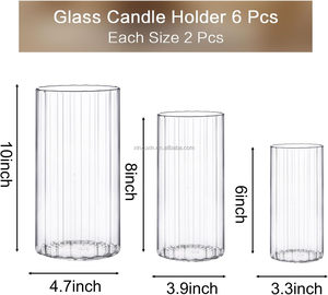 Portacandele in Vetro Personalizzato, <span class=keywords><strong>Vaso</strong></span> Cilindrico in Borosilicato per Decorazioni Matrimoniali e Domestiche, Vendita all'Ingrosso - Product Image 3
