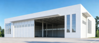 Hangar d'avion en acier préfabriqué à faible coût avec grande porte coulissante sur mesure