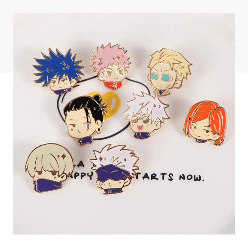 Lovely Anime Jujutsu Kaisen Hard Metal Enamel Badge Yuji Itadori Fushiguro Megumi Gojo Satoru Lapel Pin Brooch