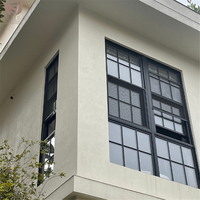 DEMEA Fenêtre en verre de grande taille au design moderne avec des cadres noirs pour une maison construite sur mesure avec une vue maximale, en aluminium à simple battant