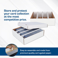 Boîte de rangement en carton à 4 rangées - Grande capacité pour plus de 4000 cartes Magic the Gathering, cartes sportives, stockage d'archives