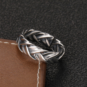 <span class=keywords><strong>Anillo</strong></span> Tejido a Mano Vintage, <span class=keywords><strong>Plata</strong></span> de Ley S925, <span class=keywords><strong>Anillo</strong></span> Abierto para Hombre y <span class=keywords><strong>Mujer</strong></span>, Regalos de Joyería para Parejas - Product Image 6