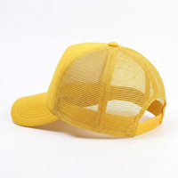 Casquette de baseball à 5 panneaux à fermeture à pression, en mousse de polyester multicolores personnalisable, dos en maille, unie