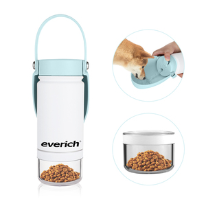 Botella de Agua Portátil 2 en 1 para Perros Everich de Boca Ancha, Doble Pared, Acero Inoxidable 304, 700 ml, con Contenedor de Comida - Product Image 3