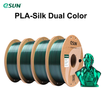 Filament d'imprimante 3D ESUN PLA-Silk Noir Vert 1,75 mm, bobine de 1 kg, plastique d'impression FDM 190-230, vente en gros, marque réputée, haute qualité