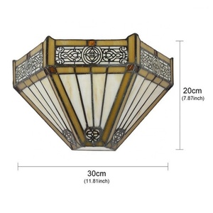 Lampe murale antique à LED, style Tiffany, en verre teinté, fabrication artisanale, design traditionnel européen, petite taille, pour chambre à coucher et salle à manger - Product Image 5
