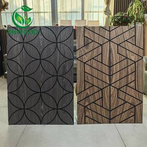 Panel Acústico de Fibra de Poliéster al por Mayor, Panel de Pared 3D con Textura de Madera, Panel Acústico Interior Moderno - Product Image 4