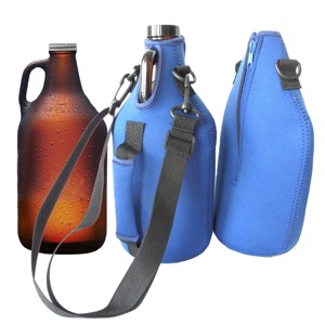 Insulated Neoprene Growler Carrier 64 Ounce Growler Jug Neoprene <b>Bottle</b> Cooler Sleeve - Product Image 3