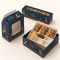 Boîte à biscuits de Noël personnalisée avec fenêtre pour gâteaux, cupcakes, pâtisseries, desserts, en papier kraft, pour fêtes de fin d'année, vente en gros