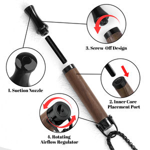 Kalmerende stressverminderende aromatherapie houten roestvrijstalen stop-roken stick rookloze inhalator gearomatiseerd luchtapparaat - Product Image 4