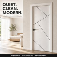 Porte intérieure moderne en MDF, isolation acoustique personnalisée, porte de chambre en mélamine pour hôtel, appartement, maison, villa, projet, fourniture en gros