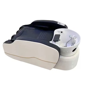 Fully automatic massage integrated flushing <b>bed</b> ceramic basin intelligent multi-functional electric massage shampoo <b>bed</b> - Product Image 6