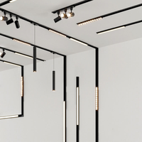 Système d'éclairage sur rail LED magnétique intelligent et dimmable TmallGenie avec construction en aluminium, design moderne, compatible Wi-Fi, 30W Dali