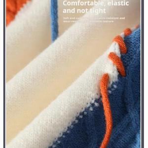 Suéter Casual de Moda Coreana para Hombre, con Cuello Alto y Diseño de Parches, Ropa Masculina - Product Image 5