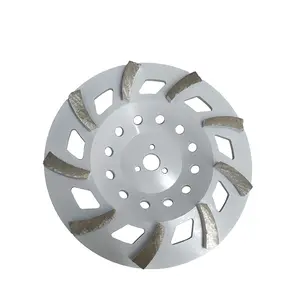 10 inch Mài Cup bánh xe cho Sàn bê tông với 6 kim cương phân đoạn công cụ kim cương