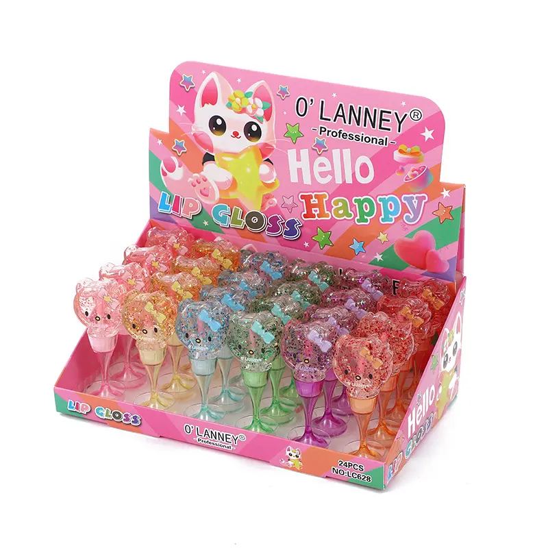 Magic 24 Stuks In Een Doos Hello Kitty Dier Schattige Meisjes Make-Up Lipgloss Gel Set Verkoper Voor Kinderen