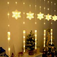 LED-Lichterkette mit fünfzackigen Sternen, IP65 wasserdicht, 3 m Länge, dimmbar, 5000 K, 50.000 Stunden Lebensdauer, Weihnachten