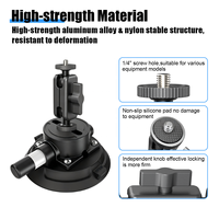 Support de caméra à ventouse multi-surfaces 4,5 pouces, capacité de charge verticale de 50 kg, filetage universel 1/4 pouce, sans dommages pour la voiture