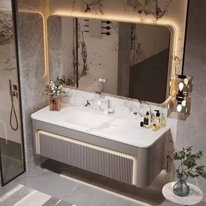 Appesa a parete moderna Design semplice fabbrica direttamente all'ingrosso <span class=keywords><strong>bagno</strong></span> vanità galleggiante con specchio a LED - Product Image 2