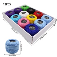 Set benang jahit katun 100% ", benang katun tenun celup warna-warni 12 buah kualitas tinggi