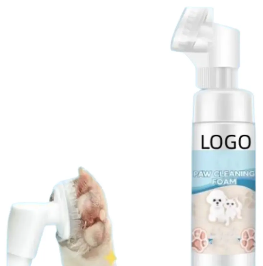 New Arrival Natural Pets Cleaning Brush Paw Cleaner Foam No Rinse Pet Shampoo With Soft Silicone Massage Brush Cleaning Foam