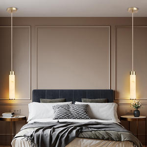 โคมไฟระย้าทองแดงแท้แบบยาว ดีไซน์เรียบหรูสไตล์จีน สำหรับห้องนอน โคมไฟข้างเตียง โคมไฟสำหรับบ้านใหม่ บาร์ เคาน์เตอร์ - Product Image 1