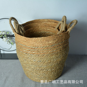 <b>Wicker</b> <b>Laundry</b> <b>Baskets</b> Round Linen Eco-Friendly Storage Organizer For Home Use - Product Image 2