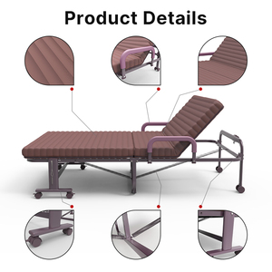 Letto con Telaio in Metallo Moderno e Confortevole, Divano Letto Pieghevole Regolabile per Hotel, Ospedali e Soggiorni, Direttamente dalla Fabbrica - Product Image 2