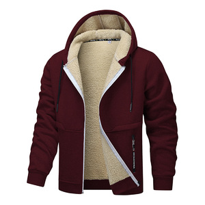 Giacche Invernali da Uomo in Pile con Zip Cappotti in Cotone Soprabiti Felpe con Cappuccio Giacche da Uomo con Cappuccio Tinta Unita - Product Image 6