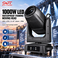 Projecteur LED mobile CMY CTO 1000W, lumière de découpe IP66 RGBW, contrôle DMX, en alliage d'aluminium et de magnésium, pour événements