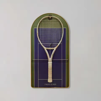 Kotak pajangan raket tenis dinding, hadiah kenang-kenangan khusus, bingkai pajangan seni dinding akrilik dekoratif untuk penggemar dan kolektor tenis