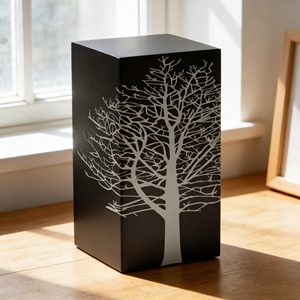 Urne funéraire en acier inoxydable noir de haute qualité, motif arbre de vie, pour accessoires de cercueil et souvenirs funéraires pour adultes - Product Image 2