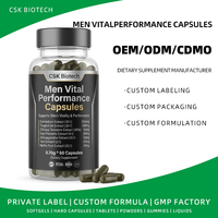 Capsules de vitalité masculine de haute qualité pour adultes, OEM ODM, marque privée, complément alimentaire pour hommes, soutien énergétique, soins de santé, 60 gélules