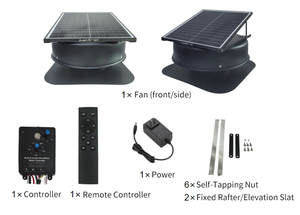 Ventilador de Techo Industrial de 14 Pulgadas de Alto Flujo de Aire (CFM) con Energía Solar, Resistente a la Intemperie, para Fábrica/Almacén JBSF-320F - Product Image 1