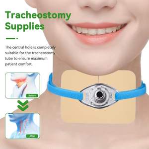 Bantalan balutan luka busa antiair, dengan penutup tabung pembuka lubang kunci, bahan habis pakai medis untuk operasi tracheostomi dan leher - Product Image 2