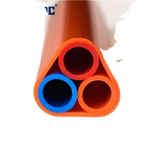 Tubo de microduto HDPE de baixa fricção quadrado de 3 vias 14/10 mm para fibra óptica em tubulação subterrânea de telecomunicações