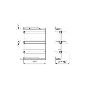 Eluca 7112749 moderna scarpiera laterale sinistra estraibile per armadi e Walk-in pietra colore ferro materiale per soggiorno - Product Image 2