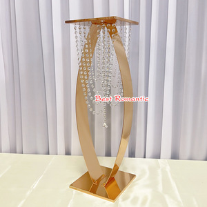<span class=keywords><strong>Centrotavola</strong></span> <span class=keywords><strong>Moderno</strong></span> per Matrimoni, Supporto Floreale in Metallo Dorato, Decorazione per Tavoli e Feste - Product Image 5